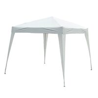 Kerti/terasz pavilon, fémvázas, Oxford anyagú, összecsukható, táskával, fehér, 3x3x2,4 m