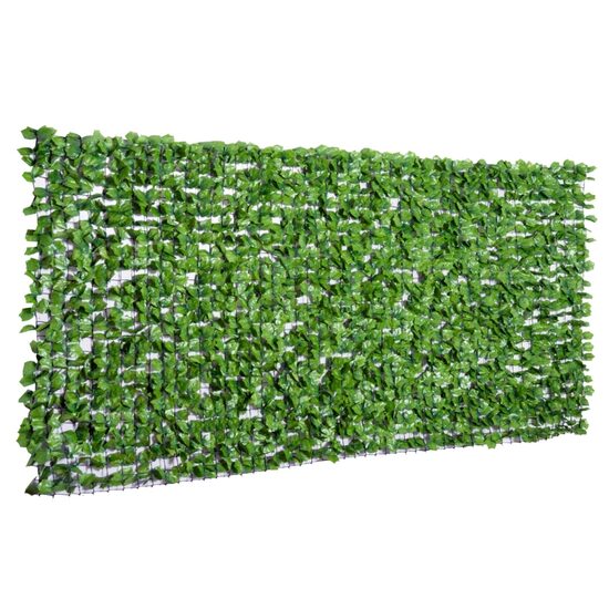 Mesterséges sövény kertre/teraszra/erkélyre, juharlevél, PE, zöld, 300x150 cm