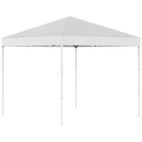 Kerti/kereskedelmi pavilon, fémvázas, Oxford anyagú, összecsukható, állítható magasságú, fehér, 2,45x2,45x2,45 m