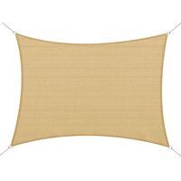 Naptető, téglalap alakú, polietilén, rögzítési zsinórral, fém gyűrűk, bézs, 6x4 m