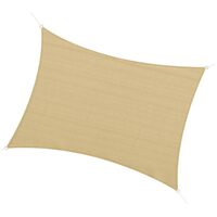 Naptető, téglalap alakú, HDPE, rögzítő tartozékokkal, fém gyűrűkkel, bézs, 4x3 m