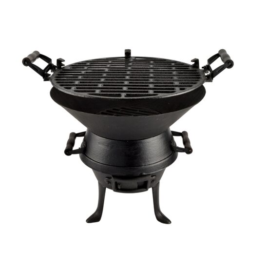 Faszén kerti grill, körgrill, öntöttvas, 35 cm, Tökéletes Otthon