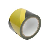 Figyelmeztető/elhatároló szalag, sárga-fekete, 75 mm x 100 m 