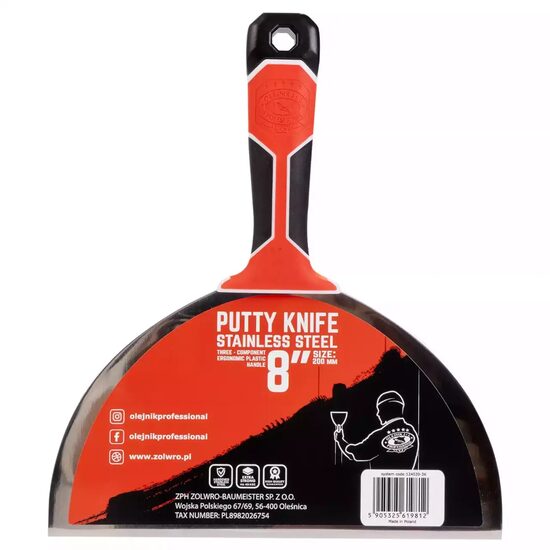 Spaclu inox, maner tricomponent, 200 mm OJ (124020-3K)