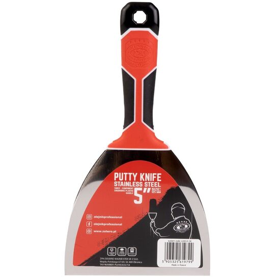 Spaclu inox, maner tricomponent, 130 mm OJ (124013-3K)