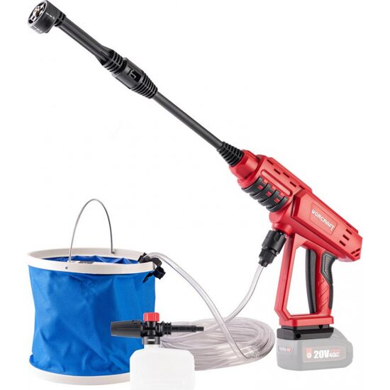 Tisztítógép, nagynyomású mosó, 20V Li-ion (akkumulátor nem tartozék), 2,4 MPa, 2,5 L/perc, tartozékokkal, Worcraft