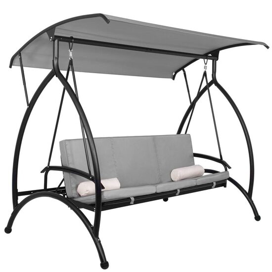 Kerti hinta, Springos, 3 férőhelyes, szürke, 230x136x190 cm, ágyfunkciós, max 330 kg, Joko