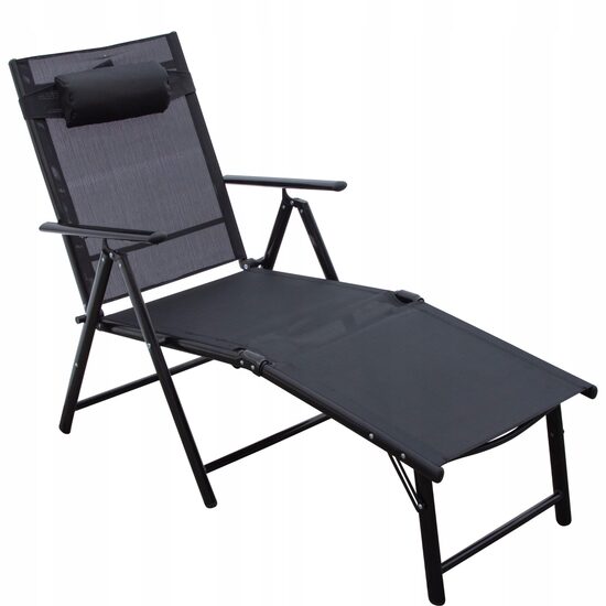 Kerti nyugágy, alumínium, hálóval, összecsukható, állítható, 110x52x102 cm, Jumi