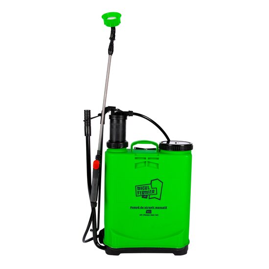 Kerti permetező, permetező pumpa, vermorel, Little Farmer, kézikönyv, hátul, 16 L