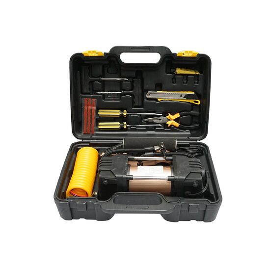 Autós légkompresszor, Breckner Németország, hordozható, 12 V, 180 W, 150 PSI, táskával és javítókészlettel ig