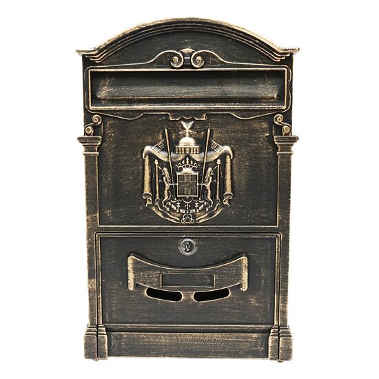 Postaláda, antik arany, 26x9x41 cm