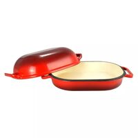 Zománcozott öntöttvas tepsi fedővel, 30x24 cm, Perfect Home