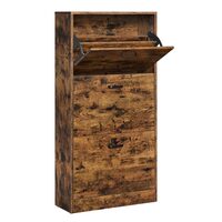 Cipőtároló szekrény, cipőtartó, Artool, halvány, rusztikus barna, 3 fiókos, 60x24x102 cm