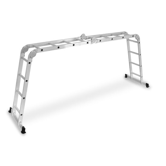 Alumínium létra, többfunkciós, összecsukható, 4 szekciós, 4 lépcsős, max 125 kg, 1,18-4,46 m