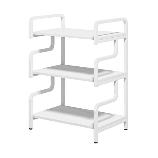 Polc/polc, halvány és acél, 3 polc, fehér, 20 kg, 55x40x77 cm