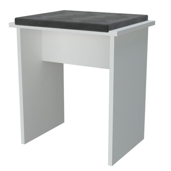 Sámli fésülködőasztalhoz/sminkasztalhoz, fehér és szürke, univerzális, 40x29x44 cm