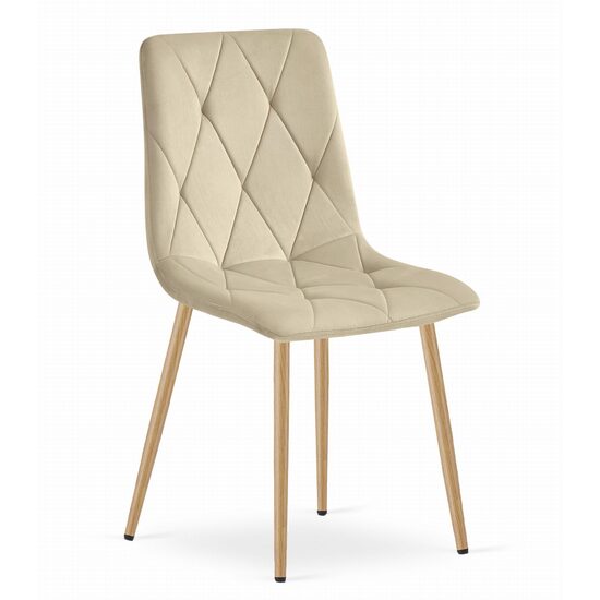 Konyha/nappali szék, Artool, Libra, bársony, fém, világos bézs, 45x54x86,5 cm