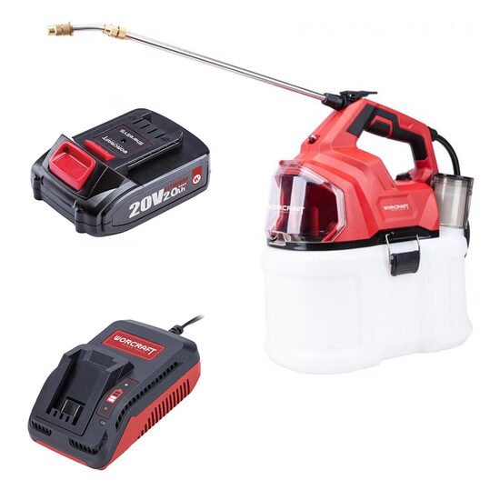 Kerti permetező, permetező pumpa 8 l, vermorel, elektromos, 2Ah akkumulátorral, töltővel, 20V Li-ion, Worcraft