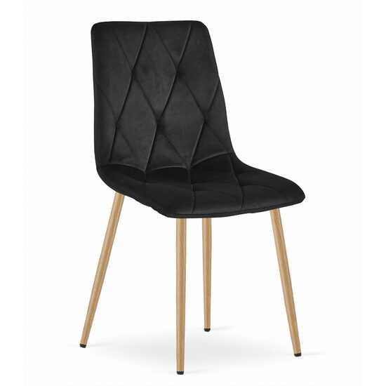 Scaun bucatarie/living, Artool, Libra, catifea, metal, negru, 45x54x86.5 cm (3923_1)