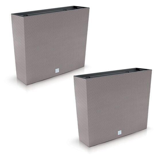 Set 2 jardiniere decorative, imitatie ratan, Rato Case, 58x18x49.8 cm, cafeniu (DRC600T-7529U-S2)