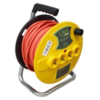 Prelungitor electric pe tambur 30m, 3x2.5mm, 4 P, MYYM VGS (48676)