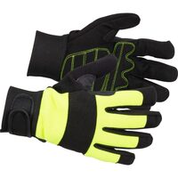 Manusi piele sintetica, spandex, intarite, negru si galben, marimea 09/L, Strend Pro Zarso (3134244)