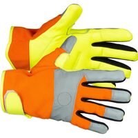 Manusi piele de capra, spandex, reflectorizante, portocaliu si galben, marimea 09/L, Strend Pro Caveron (3134303)