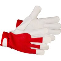 Manusi piele de capra, bumbac, rezistente la frig, rosu si alb, marimea 10/XL, Strend Pro Marvic (3134265)