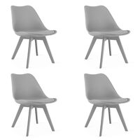 Set 4 scaune bucatarie/living, Artool, Mark, PP, piele ecologica, gri, 49x43x82 cm (4015_1SP)