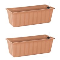Jardiniera pentru flori cu sistem irigatie, maro,(set 2buc) 11 L, 60x18x14 cm (IS6CAN-R624-S2)