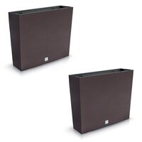 Jardiniera decorativa, imitatie ratan, Rato Case, maro,(set 2 buc) 58x18x49.8 cm (DRC600T-440U-S2)
