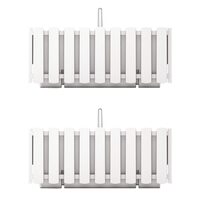 Jardiniera decorativa cu suport metalic, Boardee Fencycase W, alb,(set 2 buc) 38x18x16.2 cm (DDEF400W-S449-S2)