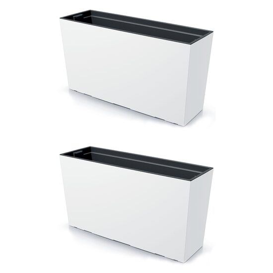 Jardiniera decorativa Urbi Case M, alb,(set 2buc) 77x23.5x40.6 cm, 27 L (DUC800M-S449-S2)