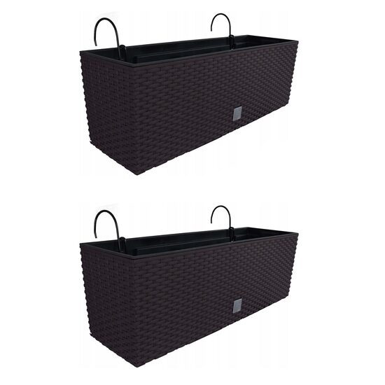 Jardiniera decorativa suport metalic, Rato Case W, maro,(set 2 buc) 58x18x19.5 cm (DRC600W-440U-S2)