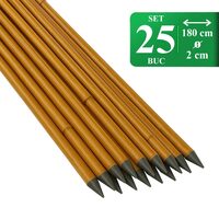 Suport/arac pentru plante, rosii, metal + PVC, 180x2 cm, maro,(set 25 buc) * 211957 (147385)