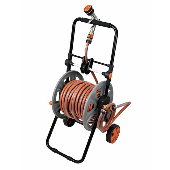 Furtun de gradina RICHMANN EXCLUSIVE 6 straturi, antirasucire 1/2", 50+2 m, carucior, cuple, adaptor, pistol (148375)