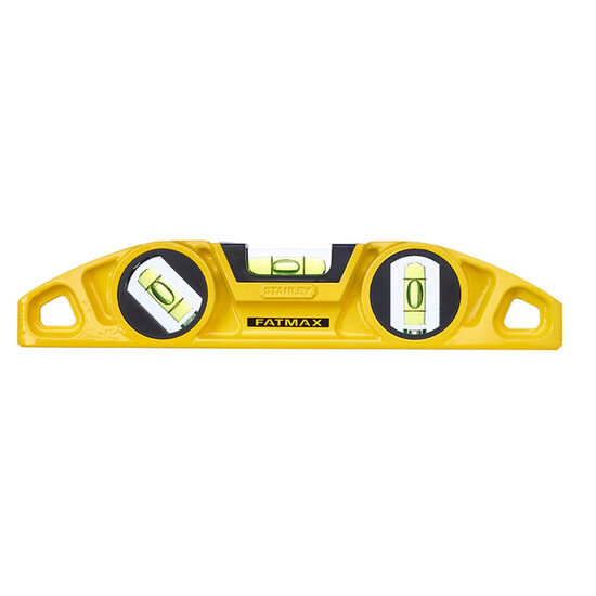 Stanley 0-43-603, fatmax alumínium kesztyű mágneses szintmérő, 23 cm, 3 ampulla, buborékfólia