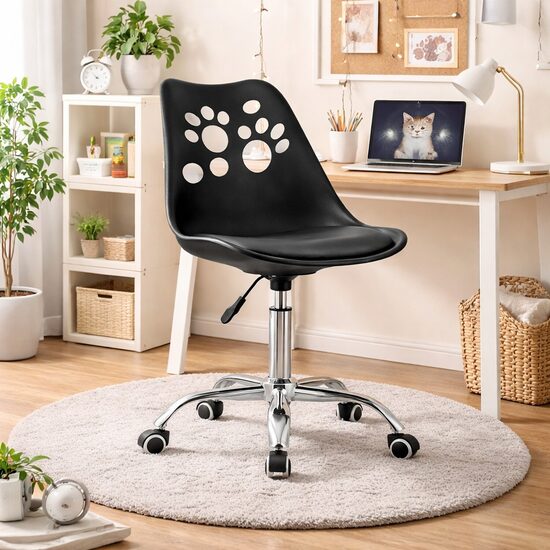 Irodai szék, Artool, Print, forgatható, PP, fekete, 50x57x81,5-93,5 cm