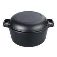 Öntöttvas edény fedővel, 2 az 1-ben, 5 L, 26 cm, Perfect Home