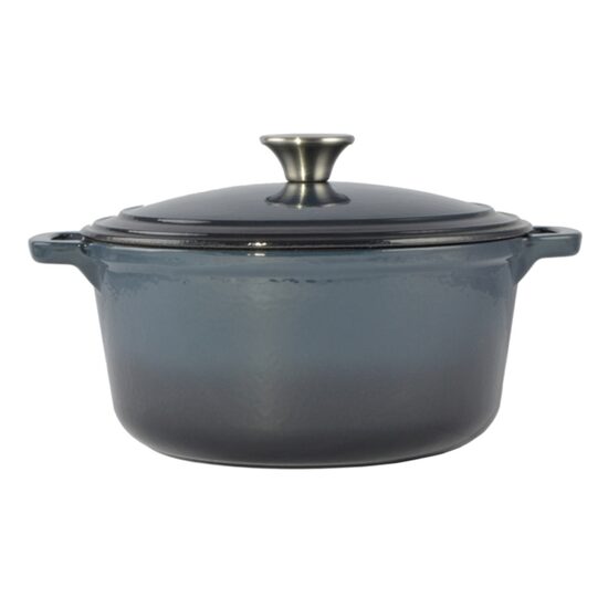 Zománcozott öntöttvas edény fedővel, rozsdamentes fogantyúval, 4 L, Perfect Home