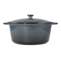 Zománcozott öntöttvas edény fedővel, rozsdamentes fogantyúval, 8 L, Perfect Home
