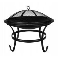 Kerti grill, kerek grill, fém, 56x47 cm