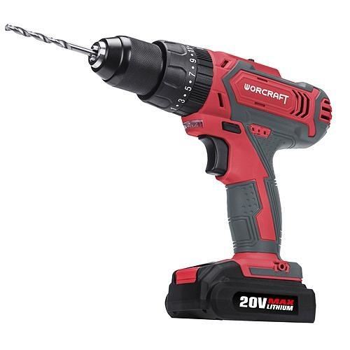 Fúrógép, csavarhúzó (fúró), ütős, akkumulátoron, 20 V Li-ion (az akkumulátor nem tartozék), tokmány 0,8-13 mm, Worcraft