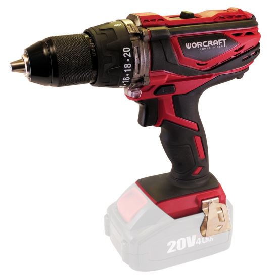 Worcraft Akkus fúrócsavarozó géptest, 20V Li-ion / 50 Nm