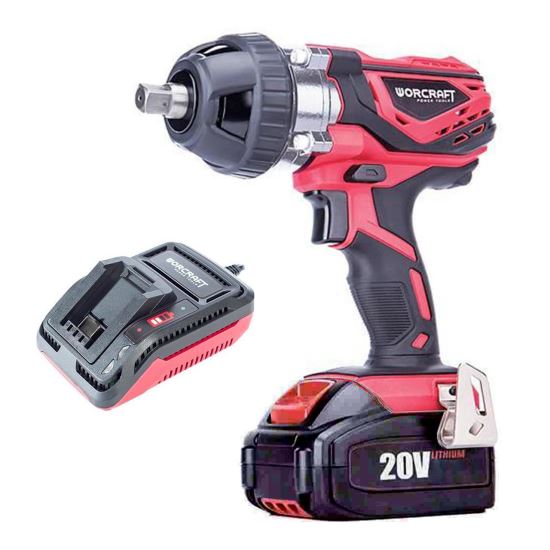 Ütőcsavarhúzó, 20V Li-ion, 2Ah akkumulátorral, töltővel, 350 Nm, 1/2", Worcraft