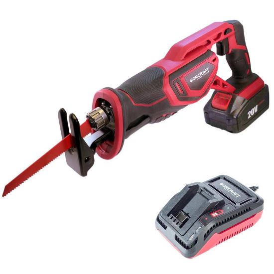 Kardfűrész, 20V Li-ion, 2Ah akkuval, töltővel, Worcraft