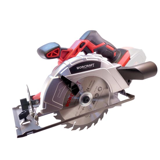Kézi körfűrész, akkumulátoron, 20 V Li-ion (az akkumulátor nem tartozék), 165x20 mm, Worcraft