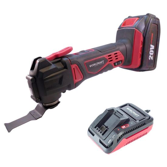 Többfunkciós szerszám, 20V Li-ion, 2 Ah akkumulátorral, töltővel, vibrációs, Worcraft