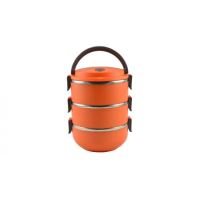 Tartály élelmiszer szállításhoz, műanyag, 3 darabos készlet, narancs, 3x500 ml, Perfect Home