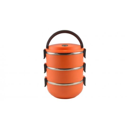 Tartály élelmiszer szállításhoz, műanyag, 3 darabos készlet, narancs, 3x500 ml, Perfect Home